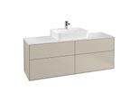 Villeroy und Boch Finion Waschtischunterschrank G19100HH 160x60,3cm, Emotion, Abdeckplatte white matt, Sand Matt Lacquer