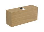 Ideal Standard Conca Waschtisch-Unterschrank T3949Y6 mit Ausschnitt, 2 Auszüge, 120x37x55 cm, mittig, Eiche hell Furnier
