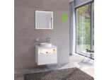 Keuco Stageline Waschtisch-Unterschrank 32855300100 65 x 55 x 49 cm, Dekor weiß, Glas weiß klar, mit Elektrik, Hahnlochbohrung rechts