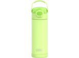 Isolierflasche THERMOS "FUNTAINER Water Bottle, doppelwandiger Edelstahl, spülmaschinenfest", neon lime, H:21,6cm, Edelstahl, Kunststoff, Silikon, Trinkflaschen, Isolierflasche, 0,47l, 12h kalt, mit dichschließendem Push Button Lid
