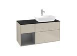 Villeroy und Boch Finion Waschtischunterschrank G802GKHH 120cm, Abdeckplatte black matt, Emotion, Regale Anthracite matt lacquer, Sand Matt Lacquer