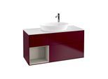 Villeroy und Boch Finion Waschtischunterschrank G941HHHB 120cm, Abdeckplatte white matt, Emotion, Regale sand matt lacquer, Peony Matt