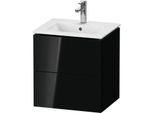 Duravit L-Cube Waschtisch-Unterschrank LC621804040 52x39,1x55cm, 2 Schubkästen, wandhängend, schwarz hochglanz