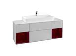 Villeroy und Boch Finion Waschtischunterschrank G211HBGJ 160cm, Abdeckplatte white matt, Emotion, Regale Peony matt lacquer, Light grey matt
