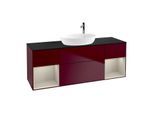 Villeroy und Boch Finion Waschtischunterschrank F982HHHB 160cm, Abdeckplatte black matt, Regale sand matt lacquer, Peony Matt