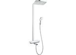 hansgrohe Raindance Select 360 Showerpipe 27113400 weiss chrom, mit Brausearm 380 mm, für Badewanne