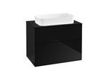 Villeroy und Boch Finion Waschtischunterschrank G22200PH 80x60,3cm, Emotion, Abdeckplatte black matt, Glossy Black Lacquer