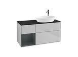 Villeroy und Boch Finion Waschtischunterschrank G922HGGJ 120cm, Abdeckplatte black matt, Emotion, Regale Midnight matt lacquer, Light grey matt