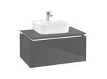 Villeroy & Boch Legato Waschtischunterschrank B733L0FP 80x38x50cm, mit LED-Beleuchtung, Glossy Grey