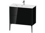 Duravit XViu Waschtisch-Unterschrank XV44890B240 81 x 59,4 x 39 cm, schwarz hochglanz, 2 Auszüge, stehend, schwarz matt