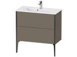 Duravit XViu Waschtisch-Unterschrank XV44890B290 81 x 59,4 x 39 cm, flannel grey seidenmatt, 2 Auszüge, stehend, schwarz matt