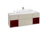 Villeroy und Boch Finion Waschtischunterschrank G211HBHH 160cm, Abdeckplatte white matt, Emotion, Regale Peony matt lacquer, Sand Matt Lacquer