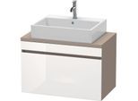 Duravit DuraStyle Waschtisch-Unterschrank DS530202243 80 x 47,8 cm, weiß hochglanz/basalt matt, für Konsole, 1 Auszug