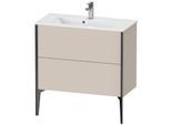 Duravit XViu Waschtisch-Unterschrank XV44890B291 81 x 59,4 x 39 cm, taupe matt, 2 Auszüge, stehend, schwarz matt
