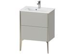Duravit XViu Waschtisch-Unterschrank XV44880B107 61 x 59,4 x 39 cm, betongrau matt, 2 Auszüge, stehend, champagner matt