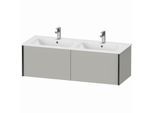 Duravit XViu Waschtisch-Unterschrank XV40290B207 128x48x40cm, 2 Auszüge, wandhängend, schwarz matt, betongrau matt