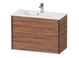 Duravit XViu Waschtisch-Unterschrank XV41790B279 81 x 56 x 39 cm, nussbaum natur, 2 Schubkästen, wandhängend, schwarz matt