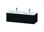 Duravit XViu Waschtisch-Unterschrank XV40290B216 128x48x40cm, 2 Auszüge, wandhängend, schwarz matt, Eiche schwarz