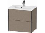 Duravit XViu Waschtisch-Unterschrank XV41780B211 61 x 56 x 39 cm, eiche kaschmir, 2 Schubkästen, wandhängend, schwarz matt