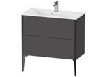 Duravit XViu Waschtisch-Unterschrank XV44890B249 81 x 59,4 x 39 cm, graphit matt, 2 Auszüge, stehend, schwarz matt