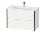 Duravit XViu Waschtisch-Unterschrank XV41790B218 81 x 56 x 39 cm, weiß matt, 2 Schubkästen, wandhängend, schwarz matt