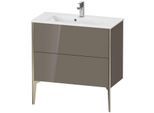 Duravit XViu Waschtisch-Unterschrank XV44890B189 81 x 59,4 x 39 cm, flannel grey hochglanz, 2 Auszüge, stehend, champagner matt