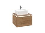Villeroy und Boch Legato Waschtischunterschrank B731L0RH 60x38x50cm, Waschtisch mittig, mit LED-Beleuchtung, Kansas Oak