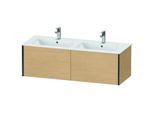 Duravit XViu Waschtisch-Unterschrank XV40290B230 128x48x40cm, 2 Auszüge, wandhängend, schwarz matt, Eiche natur