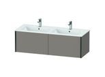Duravit XViu Waschtisch-Unterschrank XV40290B243 128x48x40cm, 2 Auszüge, wandhängend, schwarz matt, basalt matt