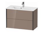 Duravit XViu Waschtisch-Unterschrank XV41790B286 81 x 56 x 39 cm, cappucino hochglanz, 2 Schubkästen, wandhängend, schwarz matt