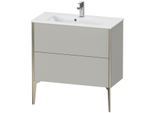 Duravit XViu Waschtisch-Unterschrank XV44890B107 81 x 59,4 x 39 cm, betongrau matt, 2 Auszüge, stehend, champagner matt
