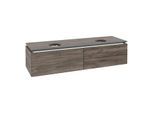 Villeroy und Boch Legato Waschtischunterschrank B599L0RK 160x38x50cm, für 2 Waschtische, LED-Beleuchtung, Stone Oak