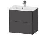 Duravit XViu Waschtisch-Unterschrank XV41780B249 61 x 56 x 39 cm, graphit matt, 2 Schubkästen, wandhängend, schwarz matt