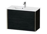 Duravit XViu Waschtisch-Unterschrank XV41790B116 81 x 56 x 39 cm, Eiche schwarz, 2 Schubkästen, wandhängend, champagner matt
