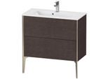 Duravit XViu Waschtisch-Unterschrank XV44890B172 81 x 59,4 x 39 cm, eiche dunkel gebürstet, 2 Auszüge, stehend, champagner matt