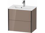 Duravit XViu Waschtisch-Unterschrank XV41780B286 61 x 56 x 39 cm, cappucino hochglanz, 2 Schubkästen, wandhängend, schwarz matt
