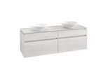 Villeroy & Boch Legato Waschtischunterschrank B600L0E8 160x55x50cm, mit LED-Beleuchtung, White Wood