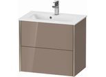 Duravit XViu Waschtisch-Unterschrank XV41780B186 61 x 56 x 39 cm, cappucino hochglanz, 2 Schubkästen, wandhängend, champagner matt