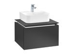 Villeroy & Boch Legato Waschtischunterschrank B731L0PD 60x38x50cm, mit LED-Beleuchtung, Black Matt Lacquer