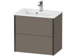 Duravit XViu Waschtisch-Unterschrank XV41780B290 61 x 56 x 39 cm, flannel grey seidenmatt, 2 Schubkästen, wandhängend, schwarz matt