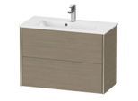 Duravit XViu Waschtisch-Unterschrank XV41790B135 81 x 56 x 39 cm, Eiche terra, 2 Schubkästen, wandhängend, champagner matt