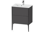 Duravit XViu Waschtisch-Unterschrank XV44880B249 61 x 59,4 x 39 cm, graphit matt, 2 Auszüge, stehend, schwarz matt