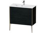 Duravit XViu Waschtisch-Unterschrank XV44890B116 81 x 59,4 x 39 cm, Eiche schwarz, 2 Auszüge, stehend, champagner matt