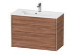 Duravit XViu Waschtisch-Unterschrank XV41790B179 81 x 56 x 39 cm, nussbaum natur, 2 Schubkästen, wandhängend, champagner matt