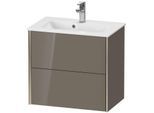 Duravit XViu Waschtisch-Unterschrank XV41780B189 61 x 56 x 39 cm, flannel grey hochglanz, 2 Schubkästen, wandhängend, champagner matt