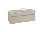 Villeroy & Boch Legato Waschtischunterschrank B586L0VK 140x55x50cm, mit Beleuchtung, Soft Grey