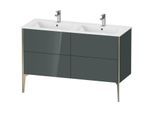 Duravit XViu Waschtisch-Unterschrank XV44850B138 128x48x59,4cm, 4 Auszüge, stehend, champagner matt, dolomiti grey hochglanz