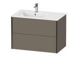 Duravit XViu Waschtisch-Unterschrank XV41580B290 81x48x56cm, 2 Schubkästen, Becken links, schwarz matt, flannel grey seidenmatt