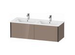 Duravit XViu Waschtisch-Unterschrank XV40290B286 128x48x40cm, 2 Auszüge, wandhängend, schwarz matt, cappucino hochglanz