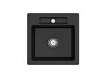 Villeroy und Boch Siluet Spüle 334501S5 mit Ablaufgarnitur und Handbetätigung, Ebony